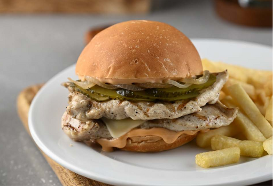 Chicken Cheese Burger – A Must-Try at Ideas Café Karachi