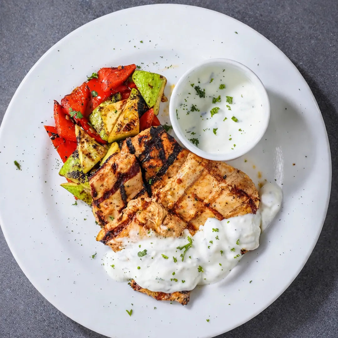 Grilled Chicken with Lemon Mint Yogurt