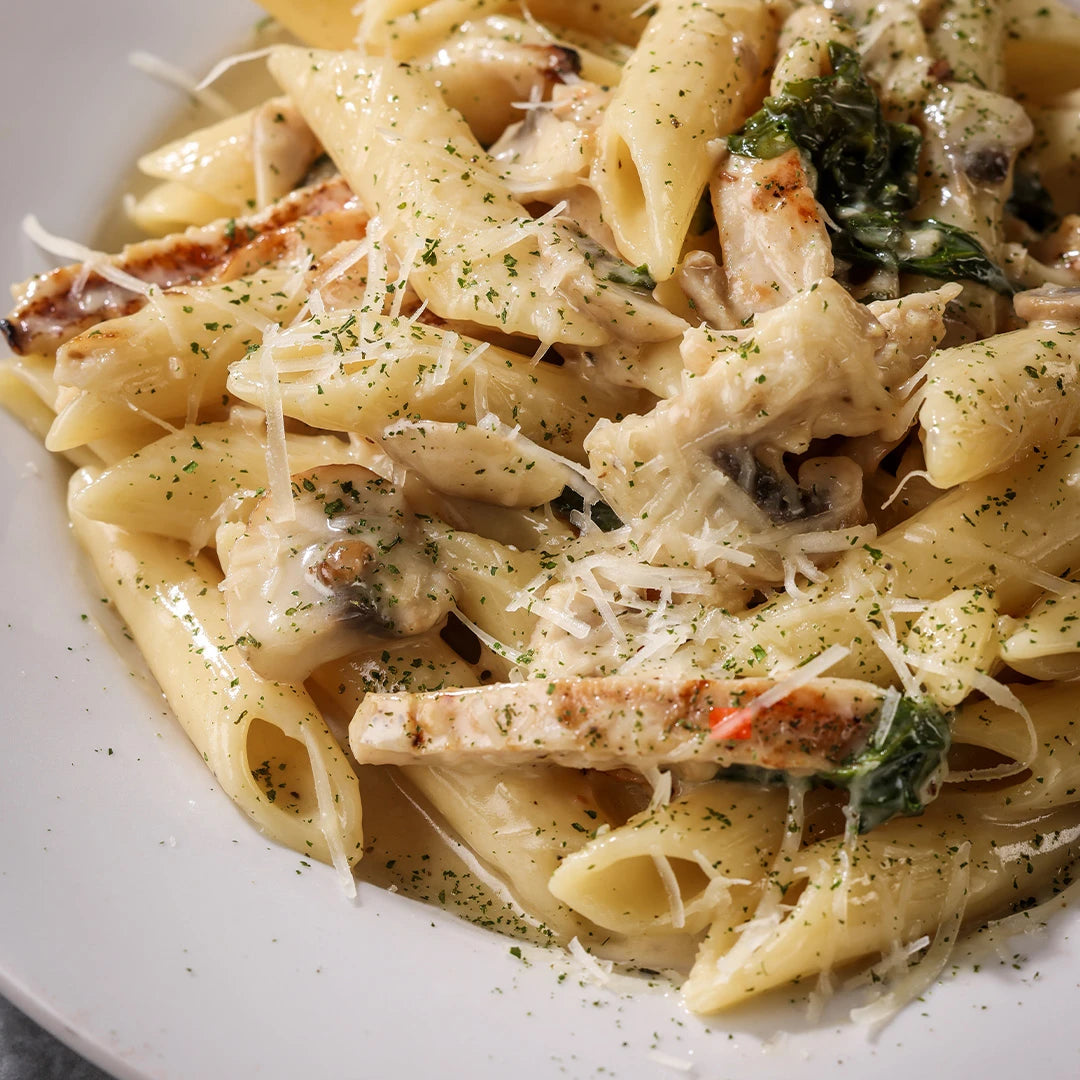 Roasted Garlic and Mushroom Penne