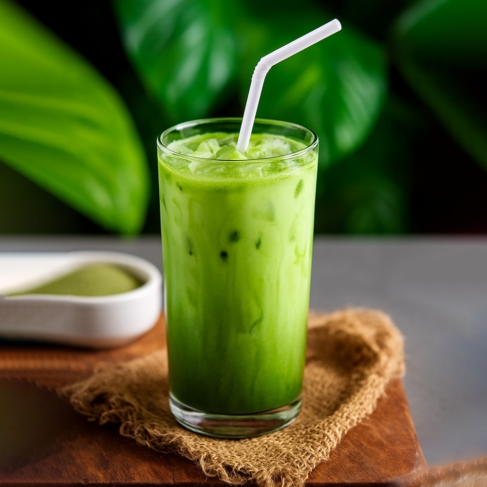 Iced Caramel Matcha Latte