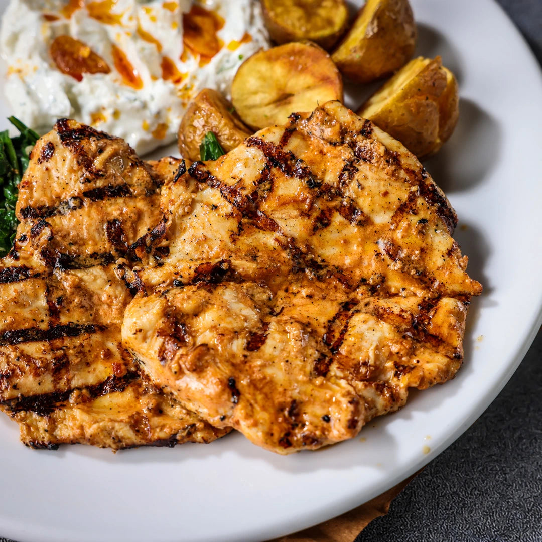 Grilled Chicken with Chili Crisp Labneh