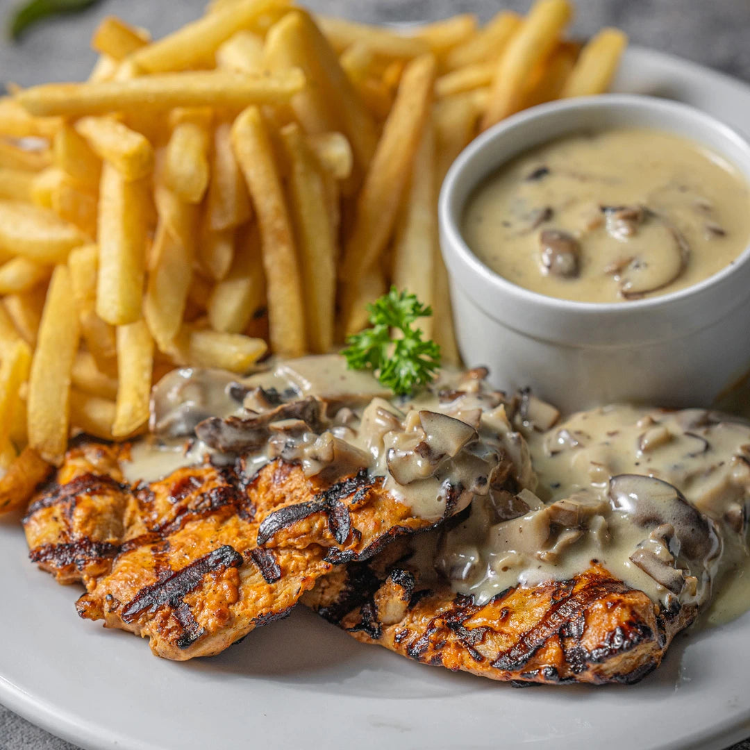 Grilled Chicken with Mushroom Sauce