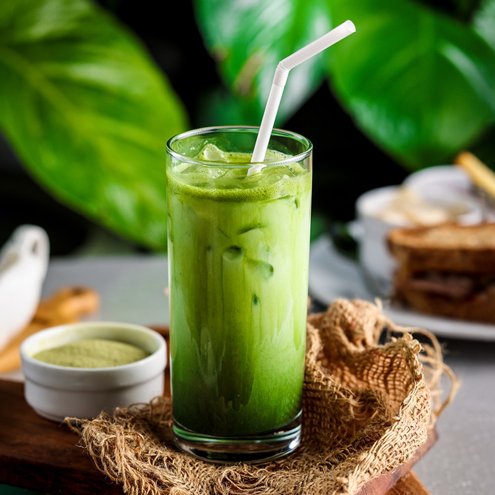 Iced Hazelnut Matcha Latte