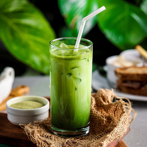 Iced Hazelnut Matcha Latte