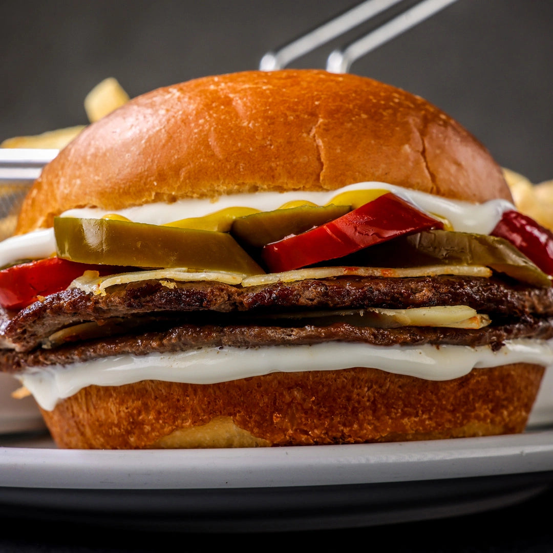 Jalapeno and Pepper Jack Burger
