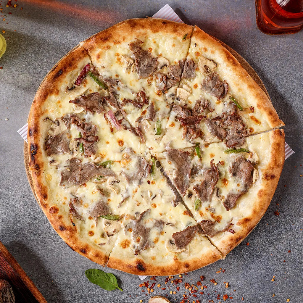 Steak and Mushroom Pizza
