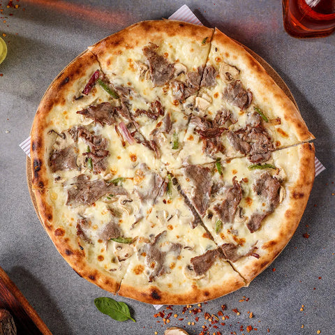 Steak and Mushroom Pizza